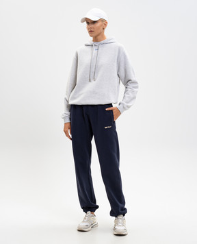 Off-White Серое меланжево худи Barber Shop 2BB035F25FLE004