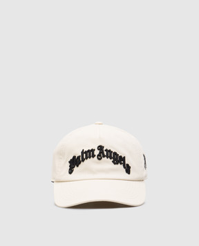 Palm Angels Бежева кепка з вишивкою логотипа PMLB10AS25FAB001