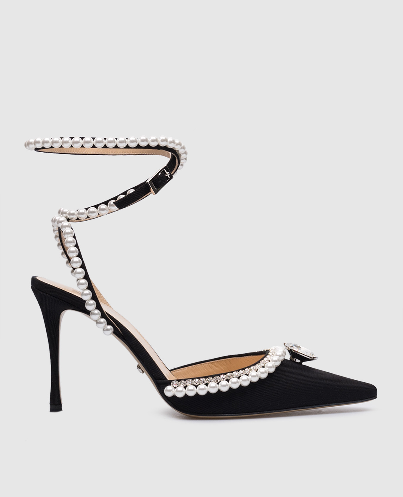 

Черные слингбеки Elizabeth с кристаллами и бусинами, Черный, Босоножки