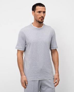 Brunello Cucinelli Серая меланжевая футболка M0B137427