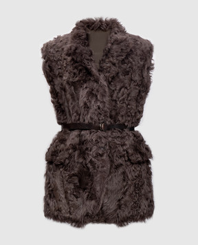 Brunello Cucinelli Коричневый жилет из овчины MPCHK7498