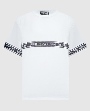 Versace Jeans Couture Біла футболка з візерунком логотипа 76GAHC06CJ01C