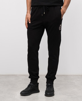 Dolce&Gabbana Черные джогеры с нашивкой логотипа GP07TZG7PJ7