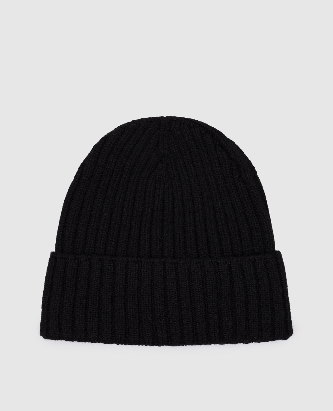 

Черная шапка в рубчике из кашемира, Черный, Шапки