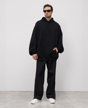 Vetements Чорне худі з вишивкою логотипа UA66HD780B