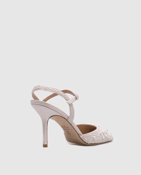 Stuart Weitzman Білі слінгбеки BLISS з намистинами SI822