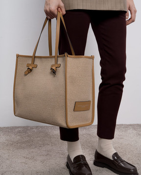 Gianni Chiarini Бежева сумка-тоут Marcella в тканий візерунок BS6850SPIGA