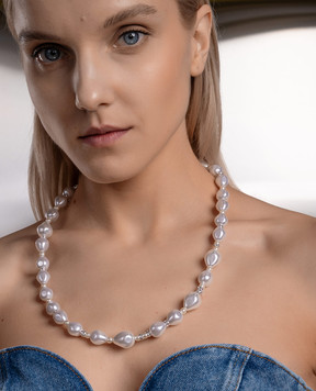 Magda Butrym Сріблясте намисто з намистинами у формі сльози NECKLACE10731424