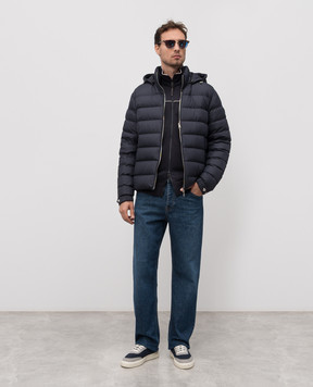 Moncler Синя пухова куртка Arneb з логотипом K20911A00129549SK