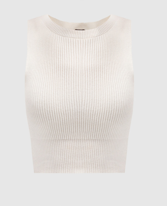 White top with wool, silk and cashmere with lurex