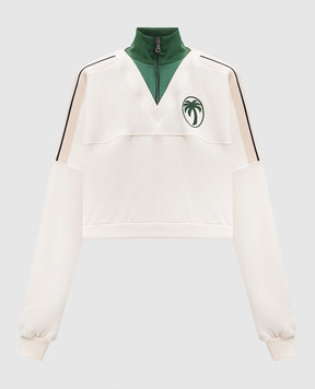 Palm Angels Белый свитшот с лампасами PWBA055S25FLE001