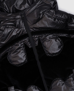 Moncler ENFANT Дитячий чорний пуховик Solander з нашивкою логотипа J29541A00111595ZJ6