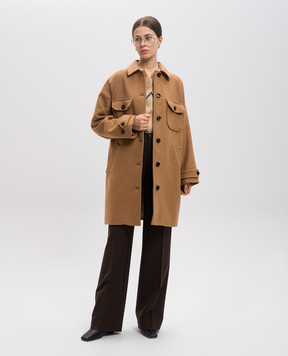 Woolrich Коричневе пальто з вовною CFWWOS0111FRUT3829