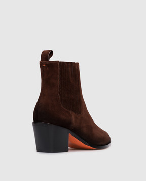 Santoni Коричневые замшевые казаки WTOU71799BJ2NAEA