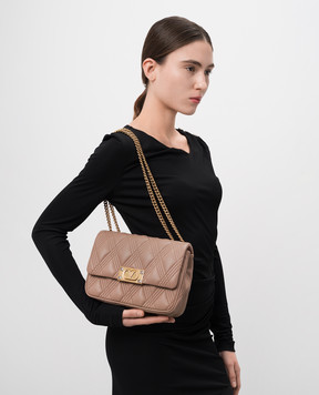 Valentino Рожева шкіряна сумка-месенджер QUILTIE 67 6W2B0R07XCA
