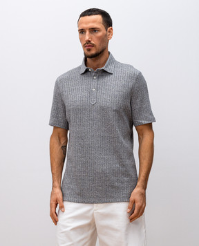 Brunello Cucinelli Серое поло с леном MW8653936