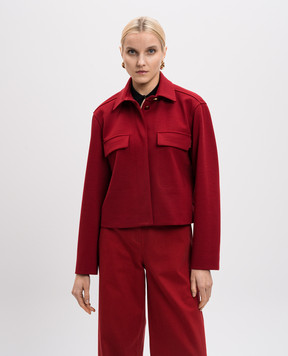 Max Mara Красная укороченная куртка TALAMO с шерстью TALAMO