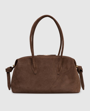 YUZEFI Коричневая замшевая сумка-тоут BRIOCHE BRIOCHEDUFFLESUEDE