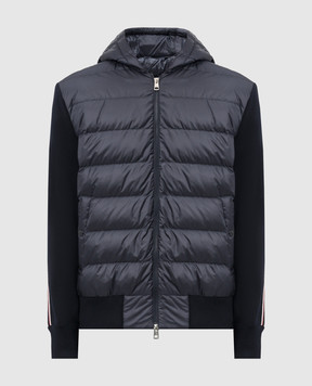 Moncler Синяя комбинированная куртка с логотипом J20919B00022M1131