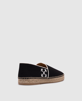 Off-White Черные эспадрильи Biarritz с вышивкой эмблемы Arrow OMIB007C99FAB001