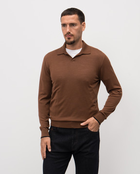 Peserico Коричневе поло з вовни R59414F189770M
