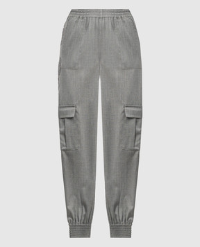 Ermanno Scervino Серые джогеры-карго с шерстью с кружевом D454P304JWR