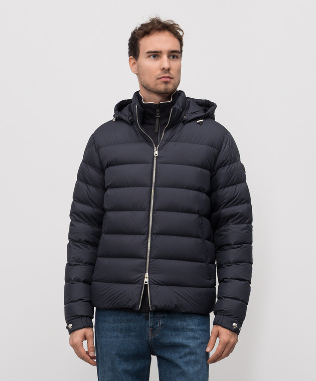 Moncler Синя пухова куртка Arneb з логотипом K20911A00129549SK зображення 3