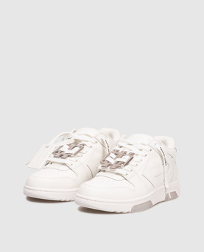 Off-White Белые кожаные кроссовки Out Of Office W259F5L008