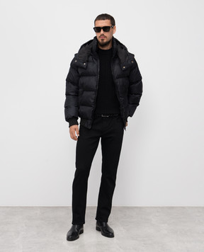 Balmain Чорний джемпер в брендовий візерунок FH1KF096KI63