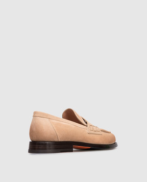 Santoni Бежевые замшевые лоферы WUQC59462BJ2NAEA