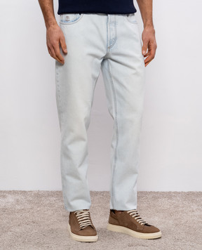 Brunello Cucinelli Голубые джинсы с эффектом потертости M241PD3210