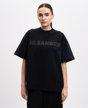 Jil Sander Чорна футболка з принтом логотипа J03GC0137J20243