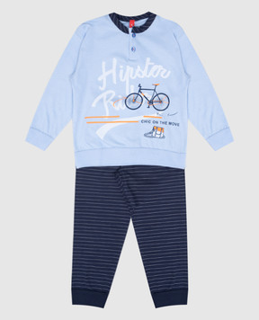 RiminiVeste Детская голубая пижама с принтом 2365