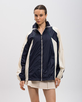 Palm Angels Синя спортивна куртка з принтом логотипа PWEB015S25FAB001