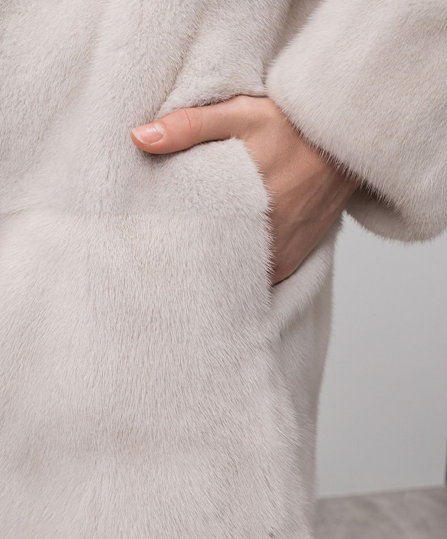 Via Cappella Белая шуба из меха норки C41718MVIOLET изображение 5