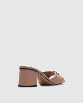 Valentino Бежевые кожаные мюли VLogo Signature 6W0S0MH7DSH