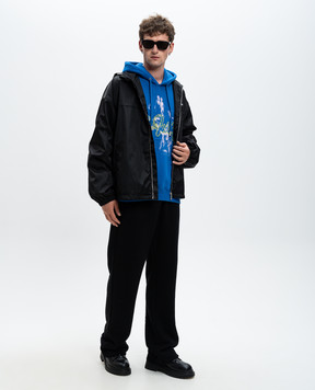 Off-White Синий худой Script Mary с вышивкой логотипа OMBB085F24FLE00C
