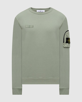 Stone Island Зеленый свитшот с патчем логотипа K1S156100003S0123