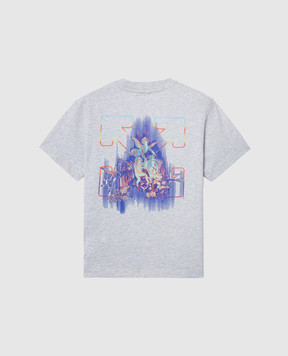 Off-White Детская серая футболка Putti с принтом OBAA002S25JER007