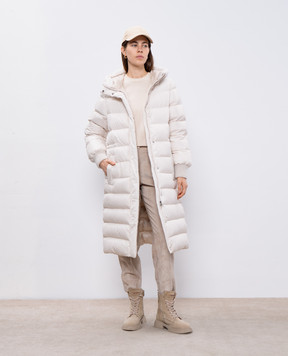 Peserico Белый пуховик с цепочкой мониль S24035K6957