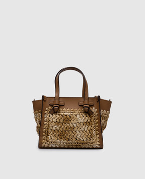 Gianni Chiarini Бежевая комбинированная плетеная сумка. BS11745COMMTSCY