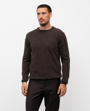 Woolrich Коричневий джемпер з вовни з вишивкою логотипа CFWOKN0278MRUF0469