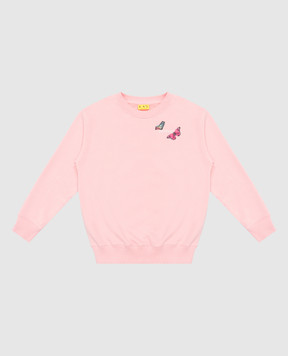 Off-White Дитячий рожевий світшот Butterfly OGBA001S25FLE005
