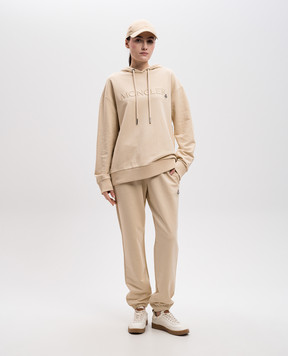 Moncler Бежевые худи с вышивкой логотипа J20938G0001989A1K