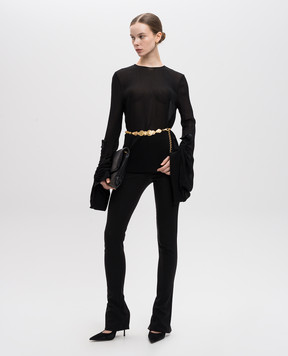 Saint Laurent Черная блуза с драпировкой 488526