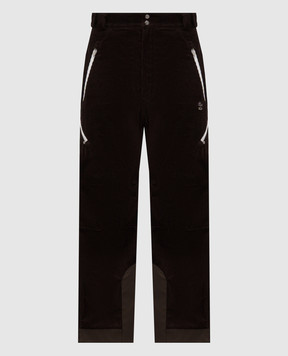 Brunello Cucinelli Коричневые вельветовые горнолыжные брюки с эмблемой MM180KP06