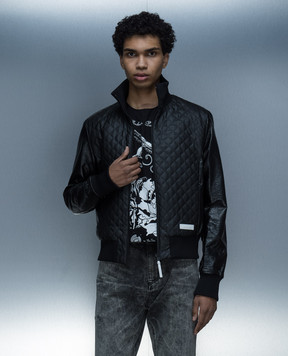 Balmain Черная стеганная куртка CH6TF585ME56