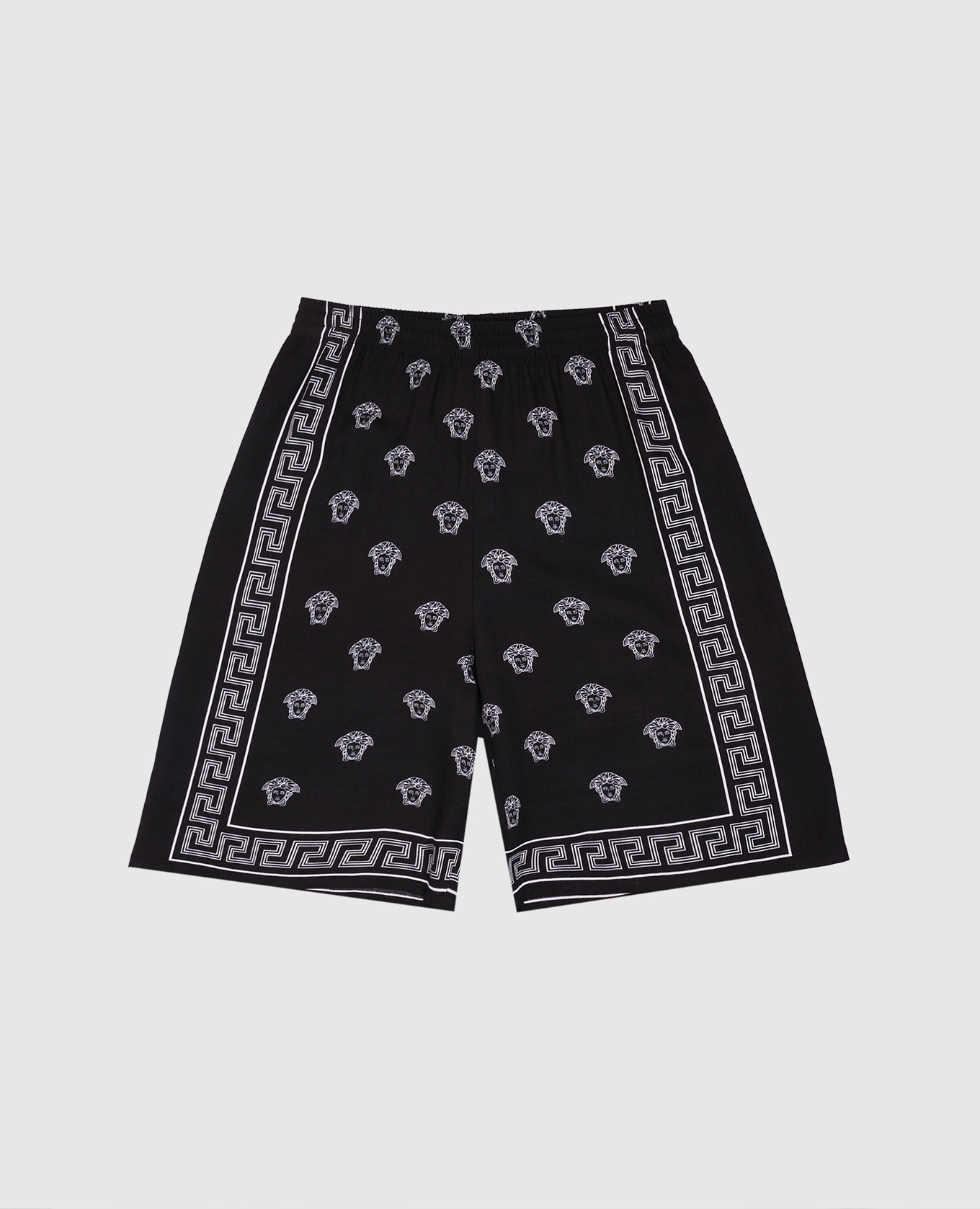 

Детские черные шорты в принт Medusa Bandana, Черный, Шорты