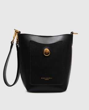 Gianni Chiarini Черная кожаная сумка RUBINA бакет-бег с логотипом. BS11615PRCK