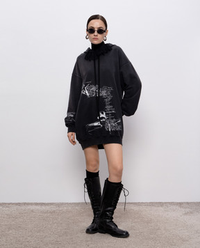 Ann Demeulemeester Серые худи Annemarie с винтажным эффектом B0012834FA639